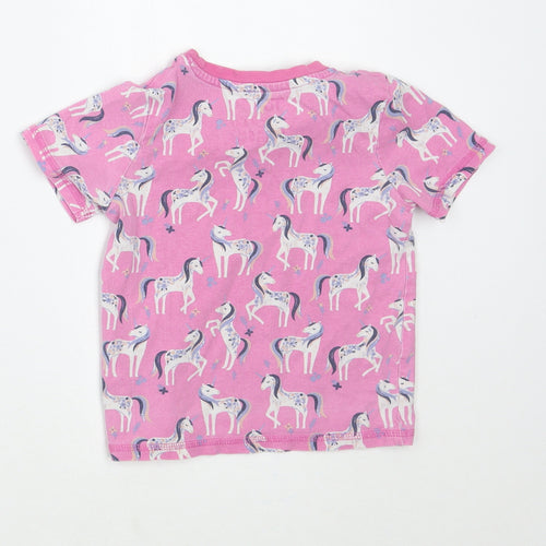 TU Girls Pink Animal Print  Basic T-Shirt Size 3-4 Years