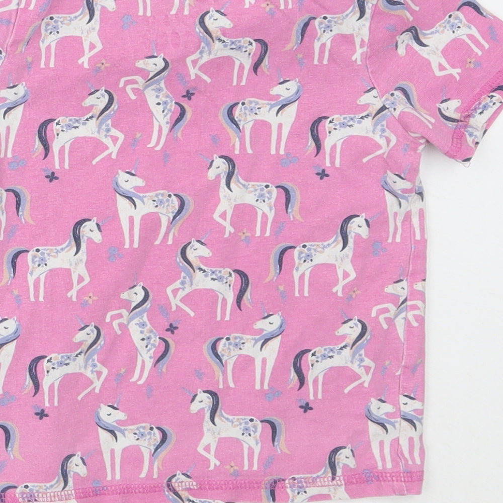 TU Girls Pink Animal Print  Basic T-Shirt Size 3-4 Years