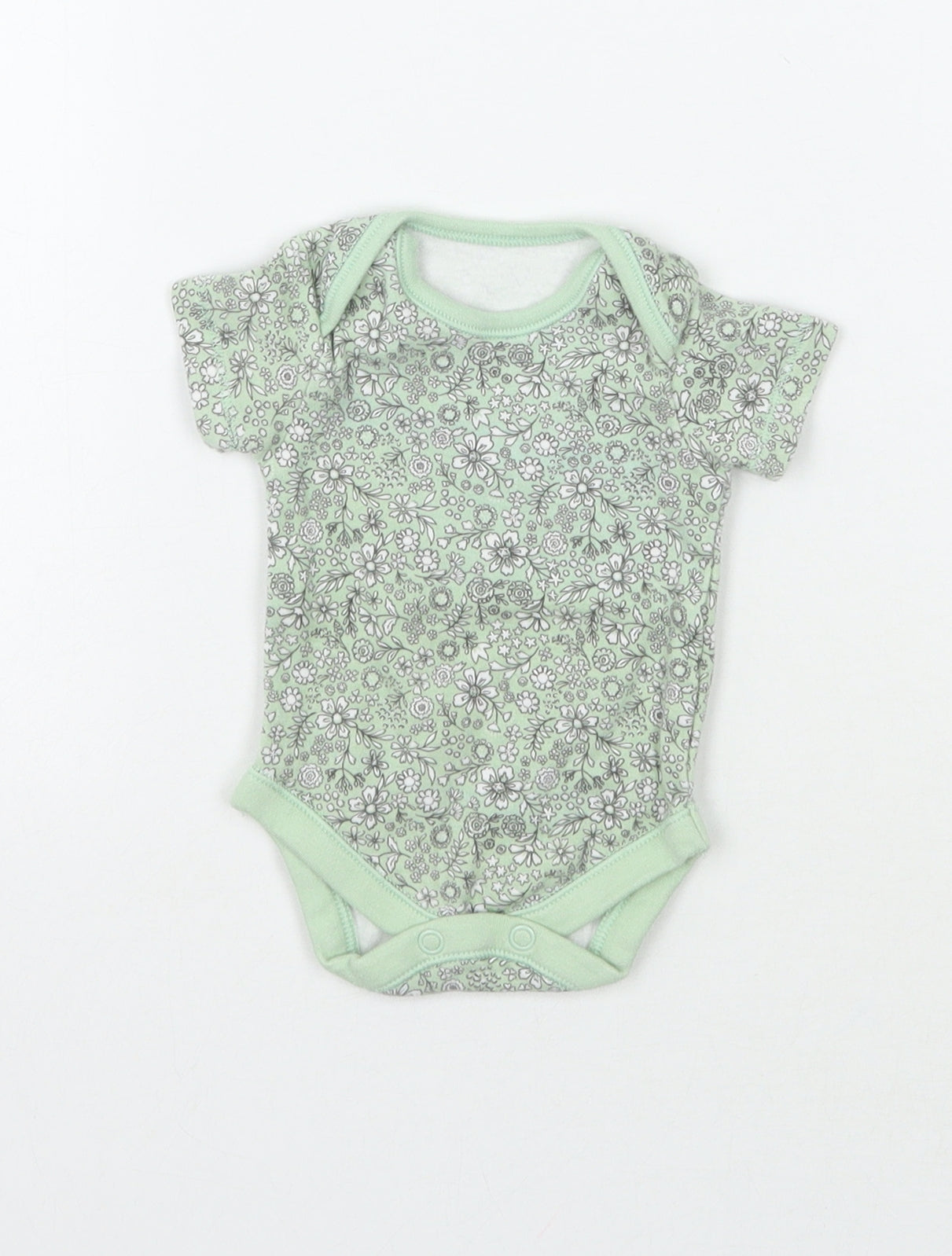 Nutmeg Girls Green Floral  Babygrow One-Piece Size Newborn