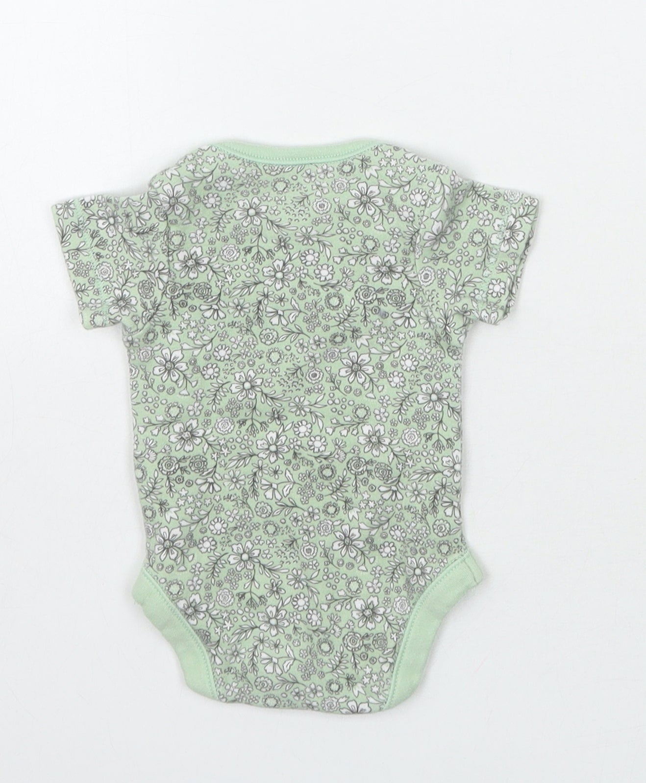 Nutmeg Girls Green Floral  Babygrow One-Piece Size Newborn