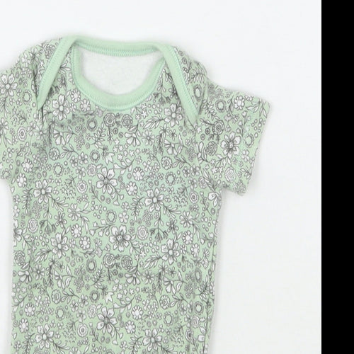 Nutmeg Girls Green Floral  Babygrow One-Piece Size Newborn