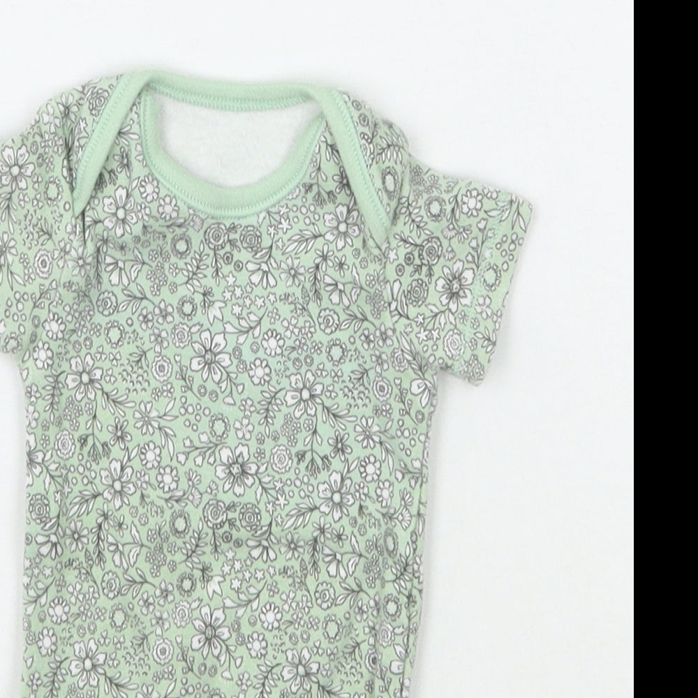 Nutmeg Girls Green Floral  Babygrow One-Piece Size Newborn