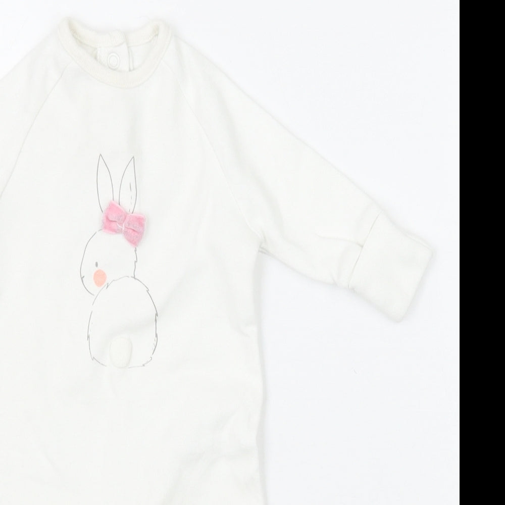 Matalan Girls White   Babygrow One-Piece Size 0-3 Months