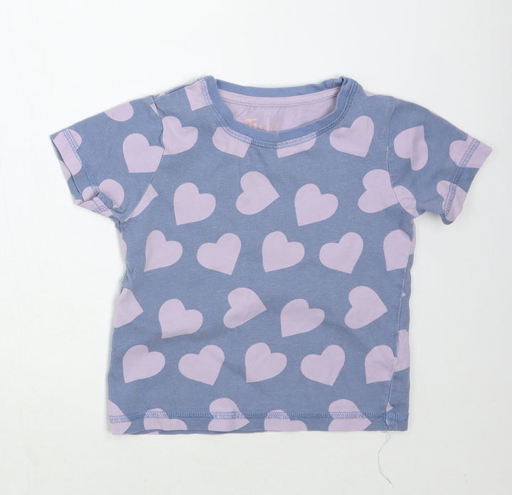 TU Girls Pink Geometric Basic T-Shirt Size 3-4 Years