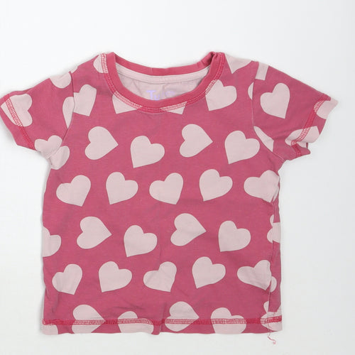 TU Girls Pink Geometric  Basic T-Shirt Size 3-4 Years