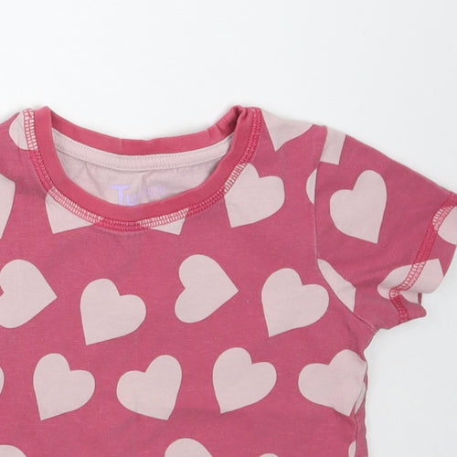 TU Girls Pink Geometric  Basic T-Shirt Size 3-4 Years
