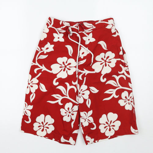 George Boys Red Floral  Bermuda Shorts Size S