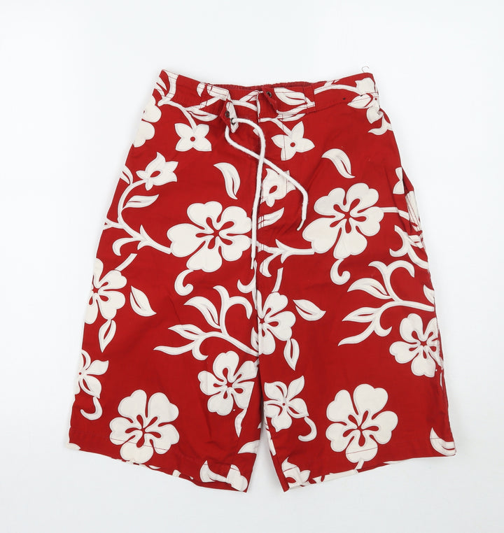 George Boys Red Floral  Bermuda Shorts Size S