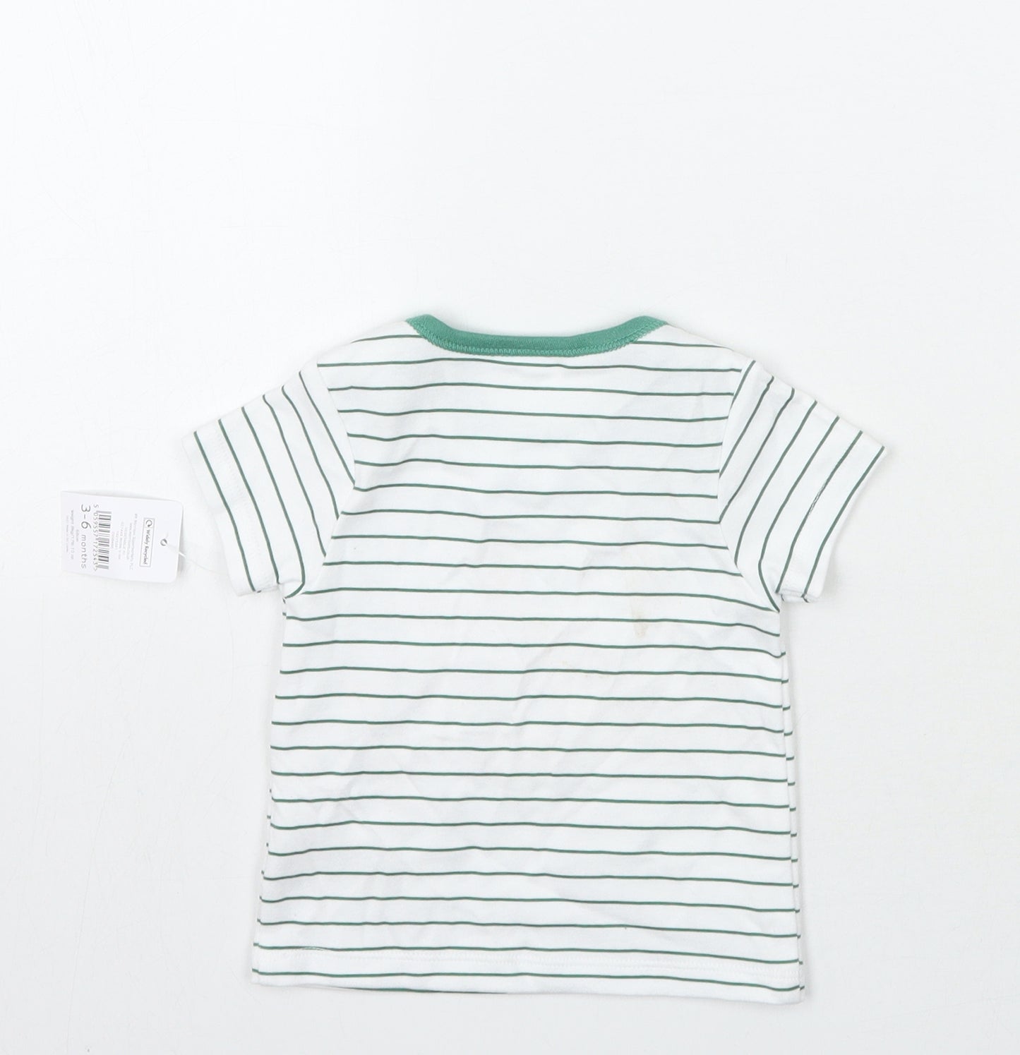 Nutmeg Baby White Striped   T-Shirt Size 3-6 Months
