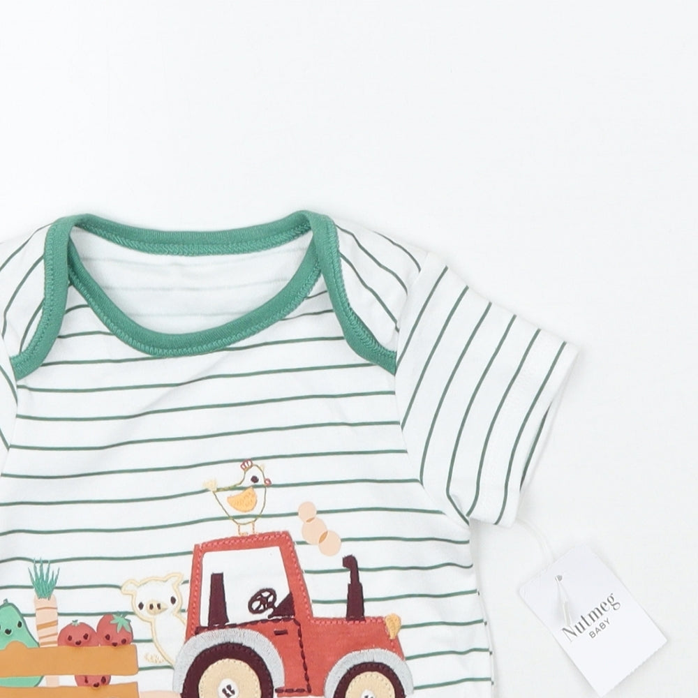 Nutmeg Baby White Striped   T-Shirt Size 3-6 Months