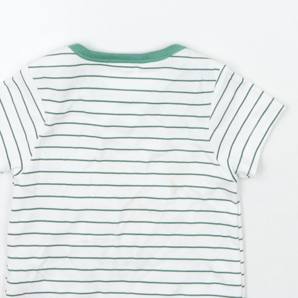Nutmeg Baby White Striped   T-Shirt Size 3-6 Months