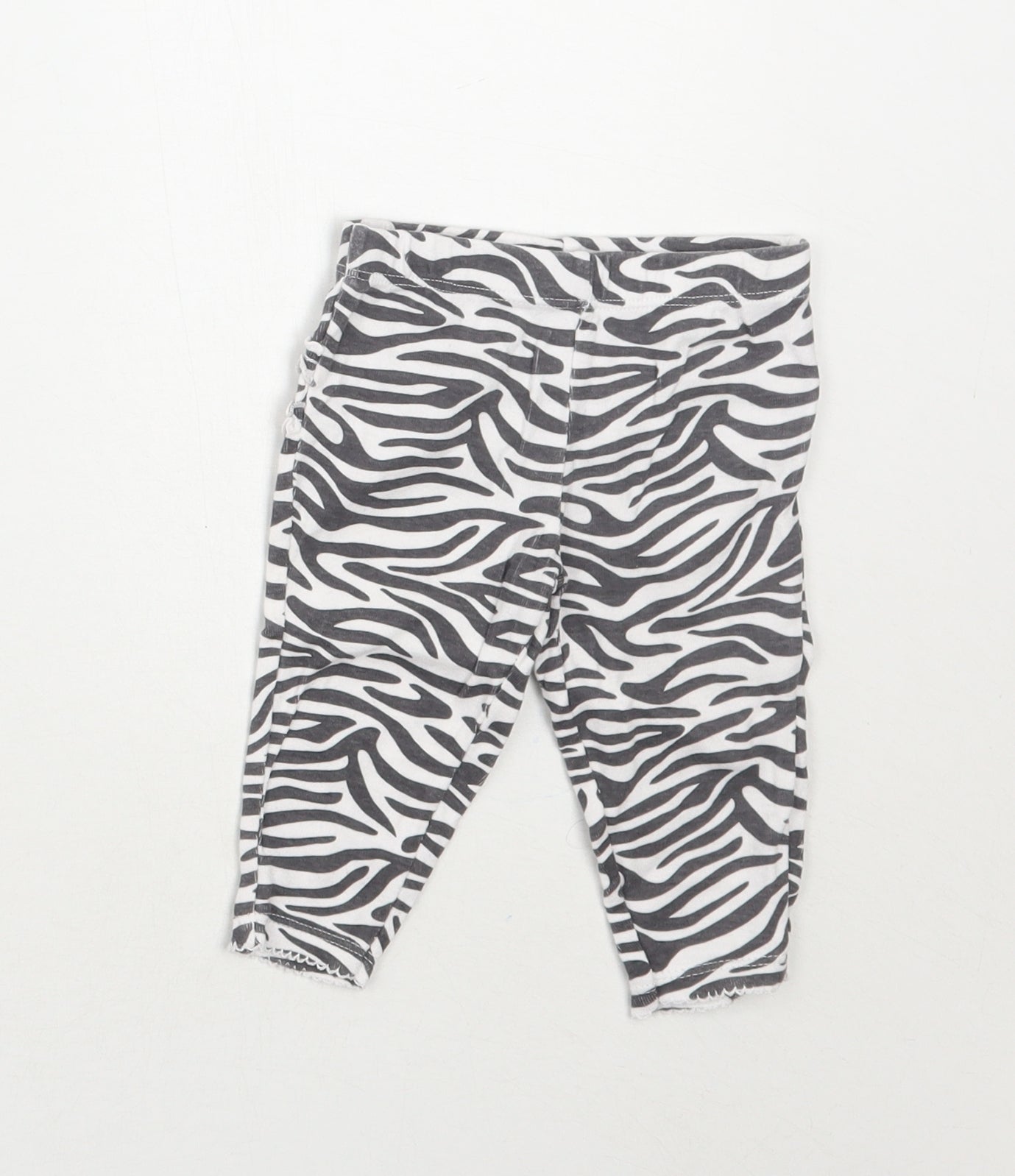 Carters Girls White Animal Print  Capri Leggings Size 0-3 Months
