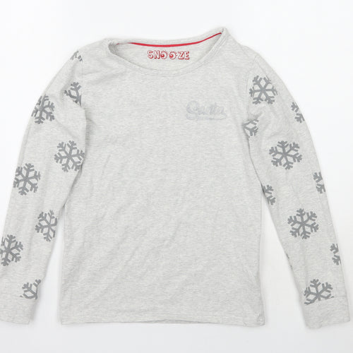 Marks and Spencer Girls Grey Geometric  Basic T-Shirt Size 12 Years