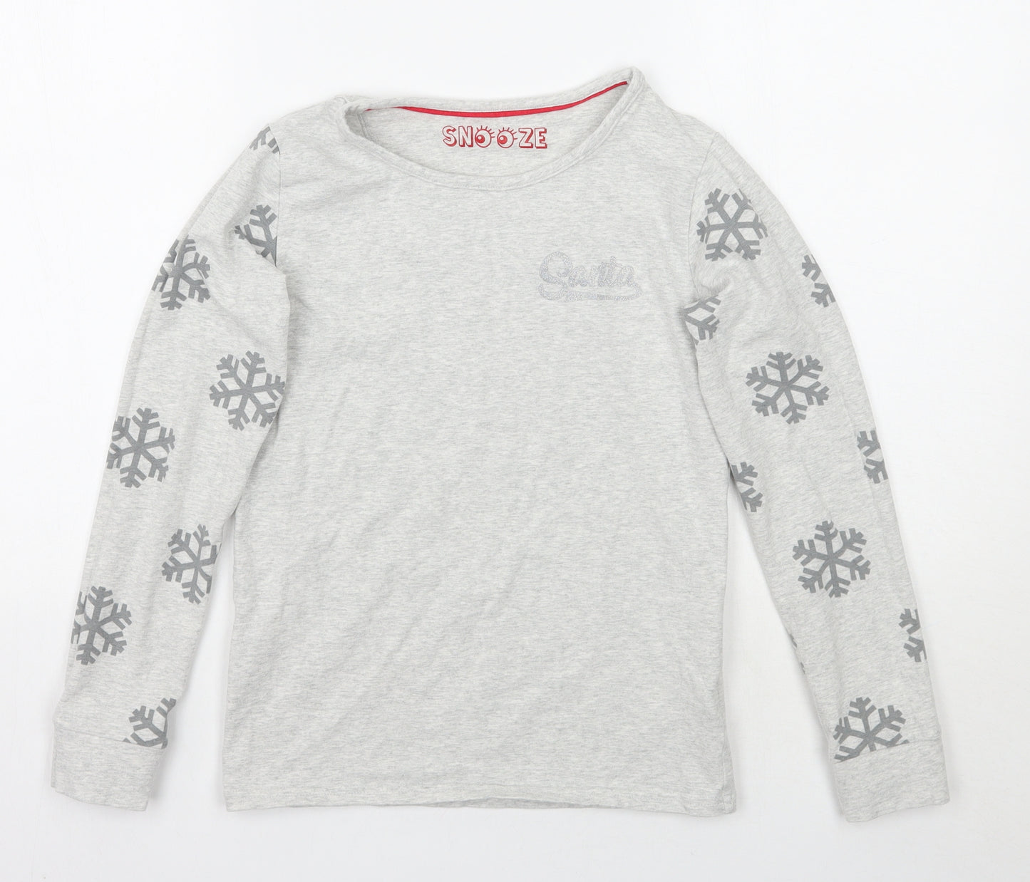 Marks and Spencer Girls Grey Geometric  Basic T-Shirt Size 12 Years