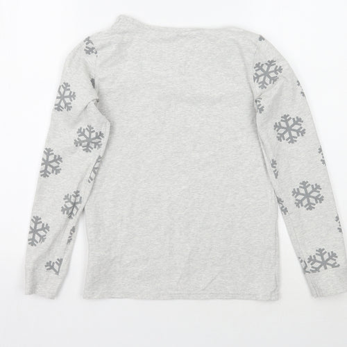 Marks and Spencer Girls Grey Geometric  Basic T-Shirt Size 12 Years