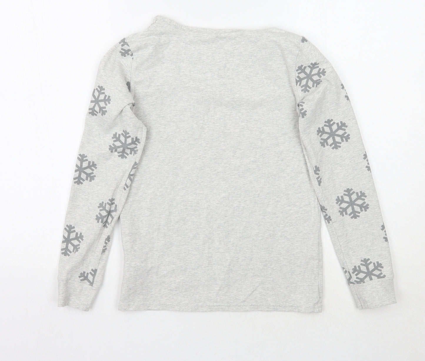 Marks and Spencer Girls Grey Geometric  Basic T-Shirt Size 12 Years