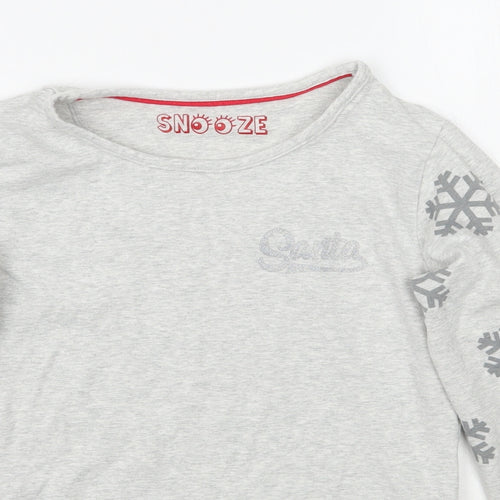 Marks and Spencer Girls Grey Geometric  Basic T-Shirt Size 12 Years