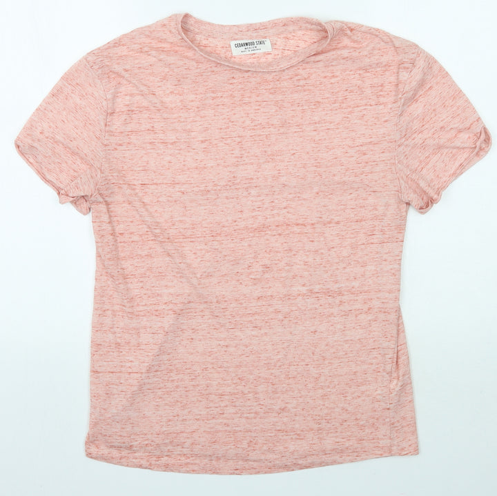 Cedar Wood State Womens Pink Basic T-Shirt Size M
