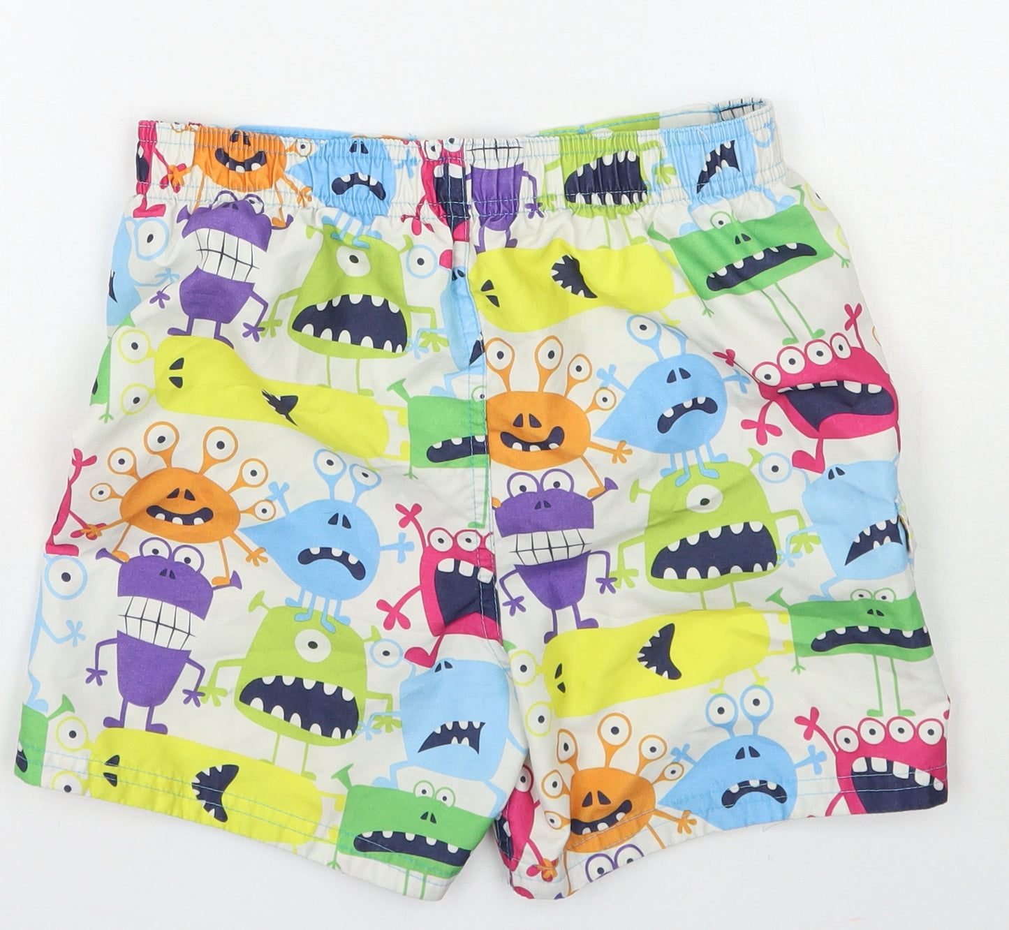 F&F Boys Ivory Geometric  Bermuda Shorts Size 6-7 Years