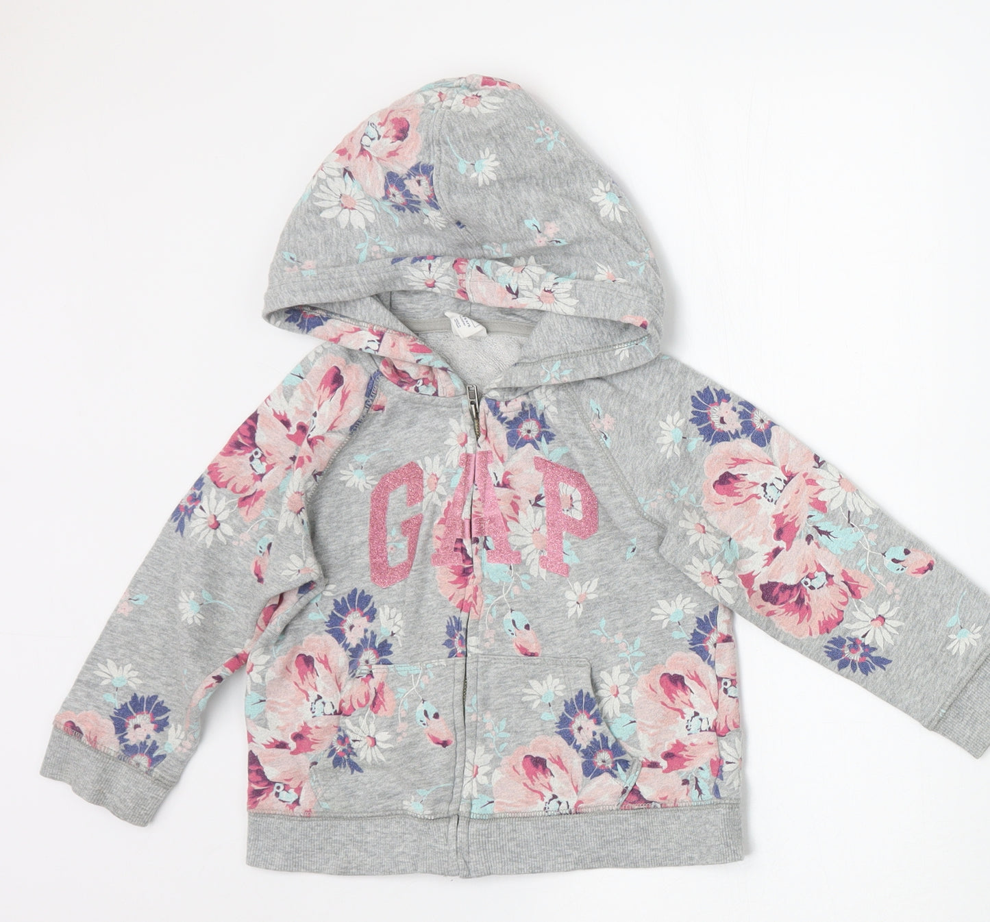 Gap Girls Grey Floral  Jacket Coat Size 3 Years