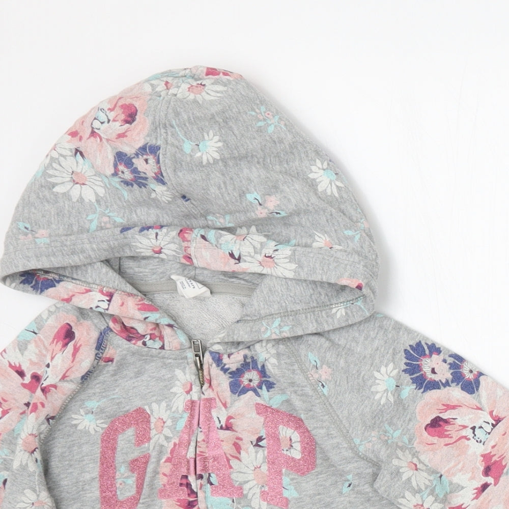 Gap Girls Grey Floral  Jacket Coat Size 3 Years