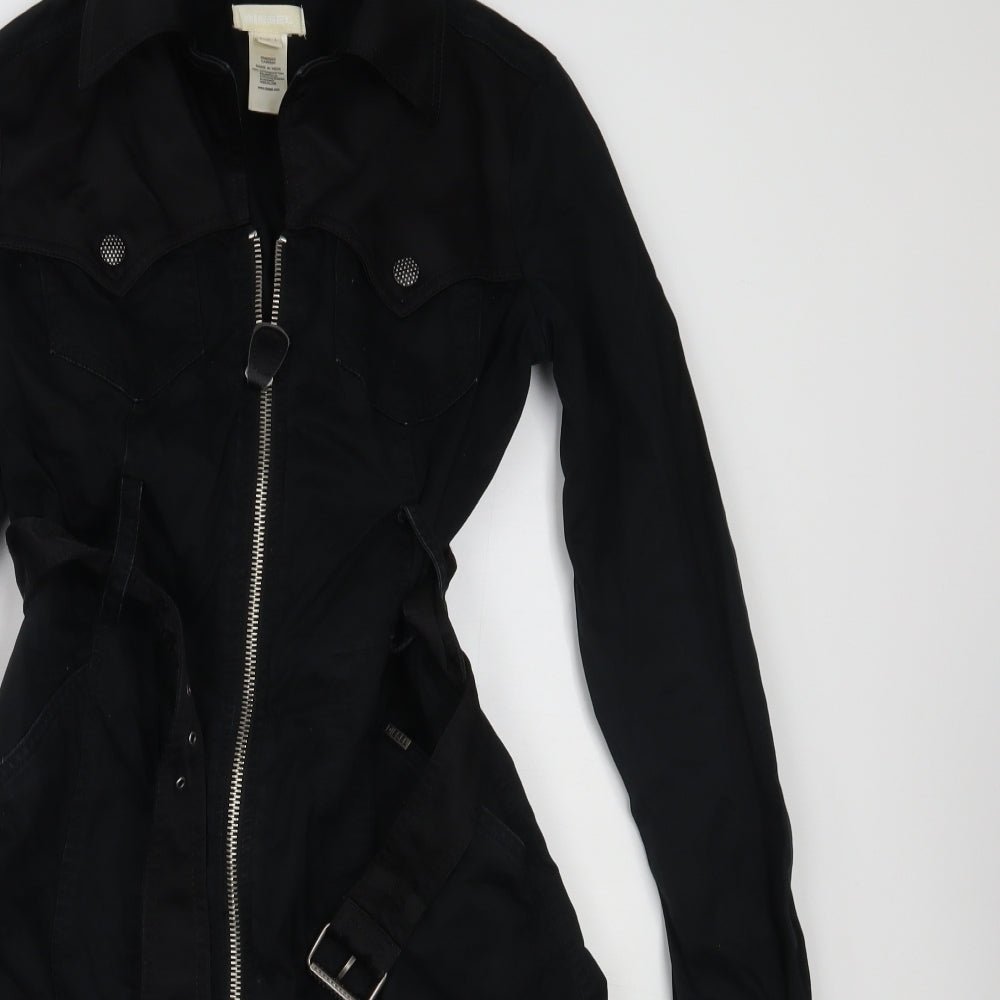 Diesel Womens Black   Trench Coat Coat Size L