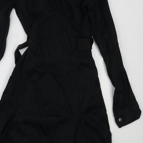 Diesel Womens Black   Trench Coat Coat Size L