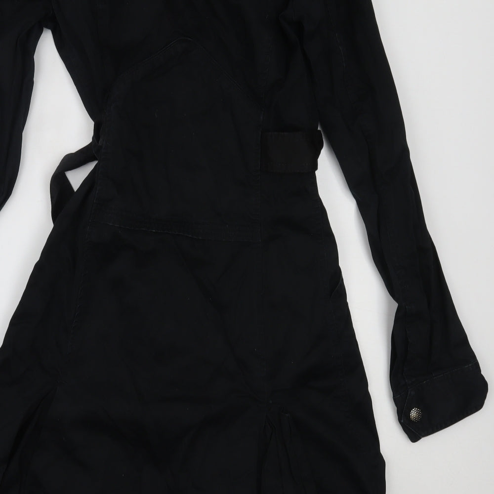 Diesel Womens Black   Trench Coat Coat Size L