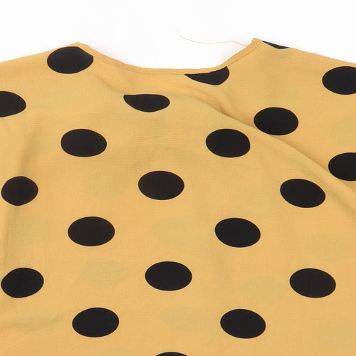 Primark Womens Yellow Polka Dot  Basic Blouse Size 6