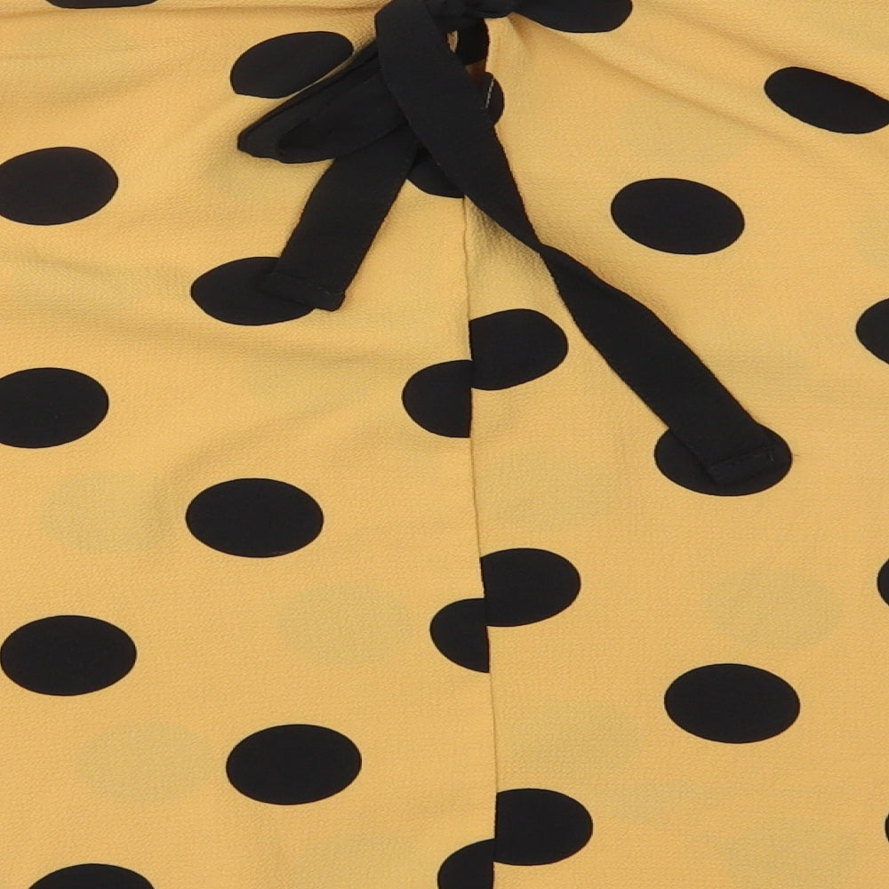Primark Womens Yellow Polka Dot  Basic Blouse Size 6