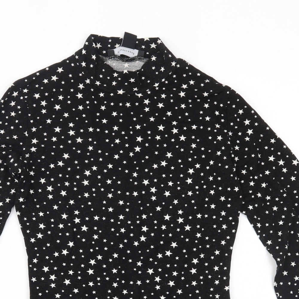 Primark Womens Black Polka Dot  Basic T-Shirt Size 6