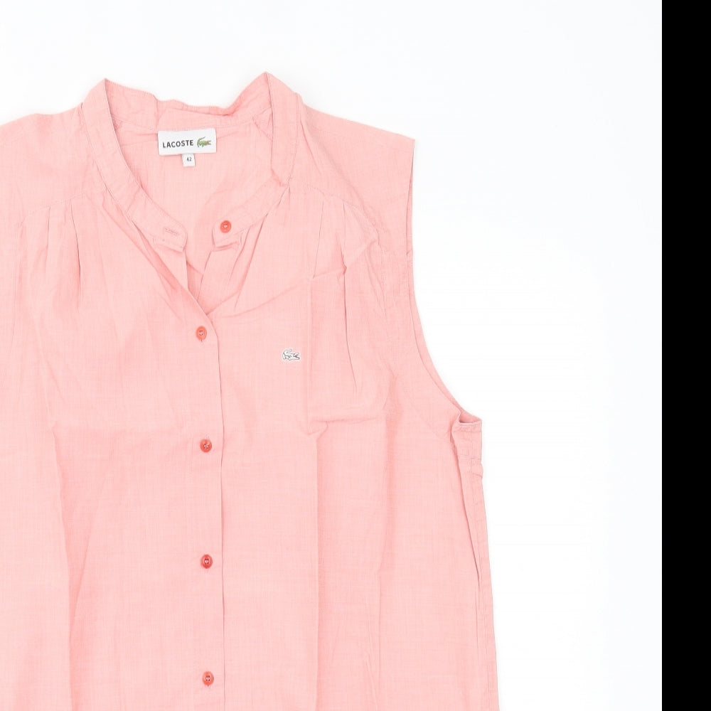 Lacoste Womens Pink   Camisole Button-Up Size 14