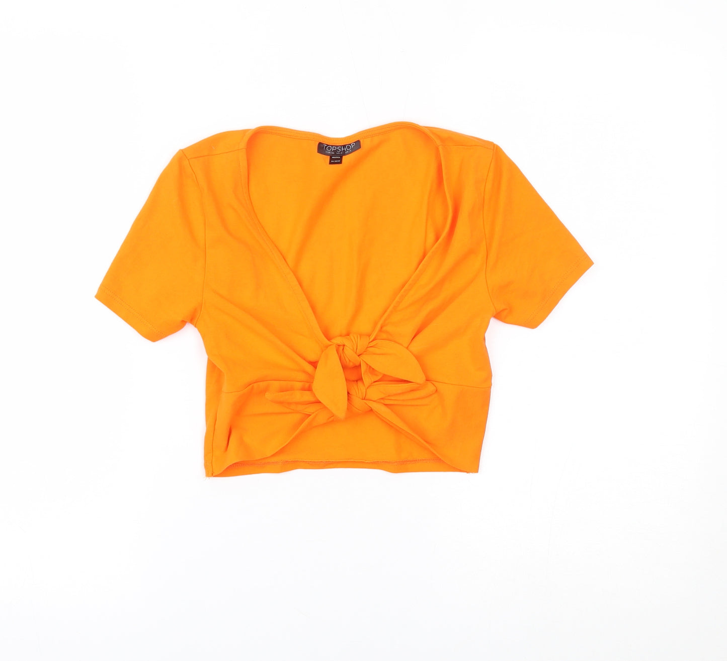 Topshop Womens Orange   Cropped T-Shirt Size 8