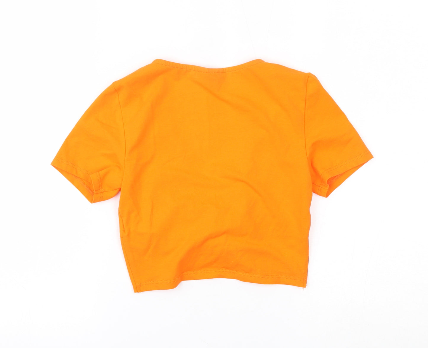 Topshop Womens Orange   Cropped T-Shirt Size 8