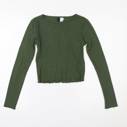 H&M Womens Green   Basic Blouse Size XS