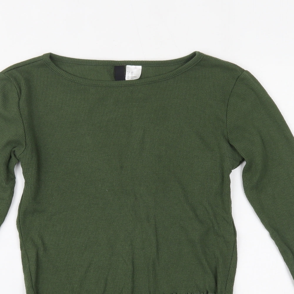 H&M Womens Green   Basic Blouse Size XS