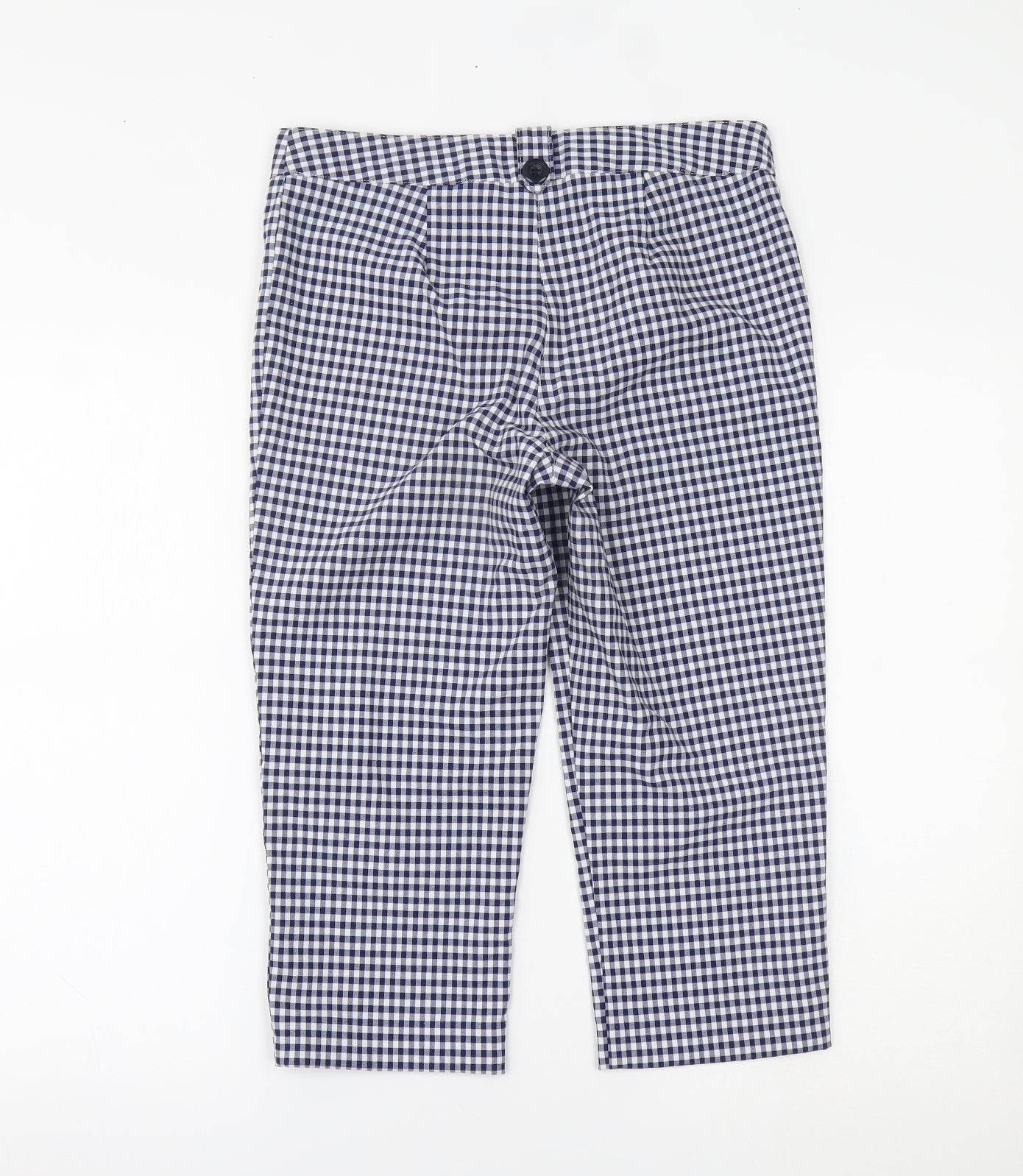 Papaya Womens Blue Check  Cropped Trousers Size 10