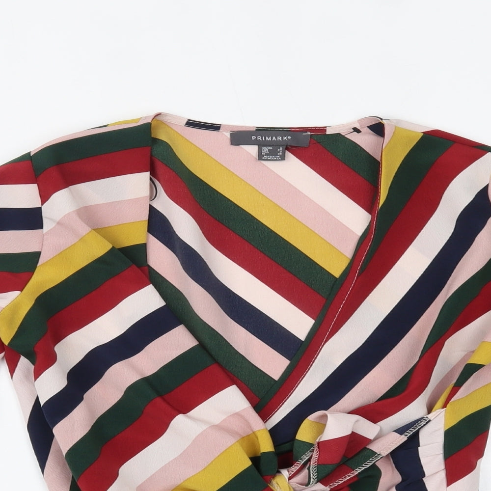 Primark Womens Multicoloured Striped  Basic Blouse Size 6