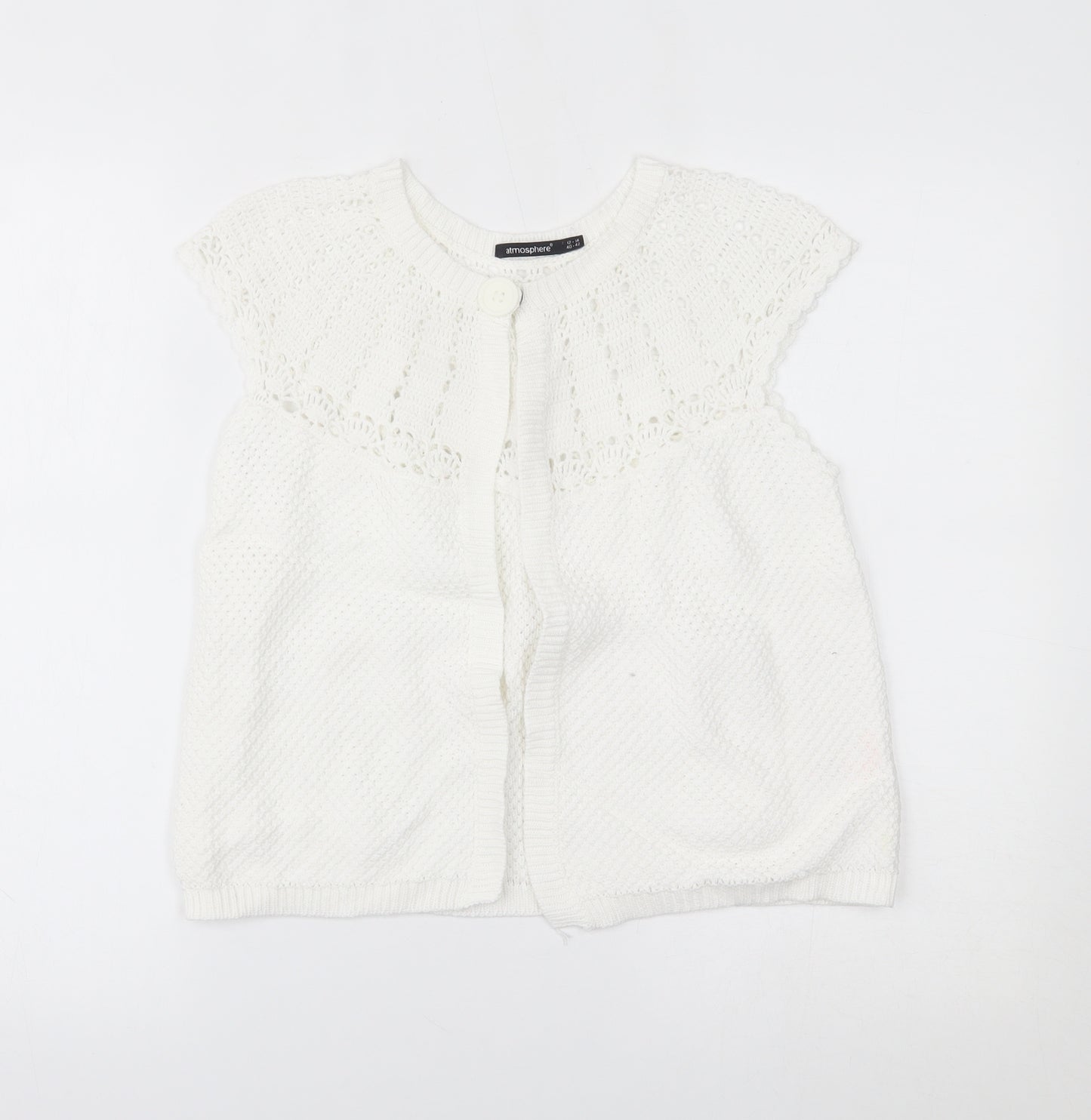 Primark Womens White   Cardigan Jumper Size 14