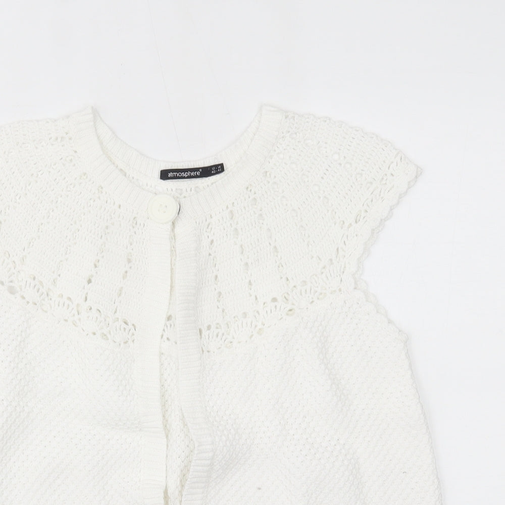 Primark Womens White   Cardigan Jumper Size 14