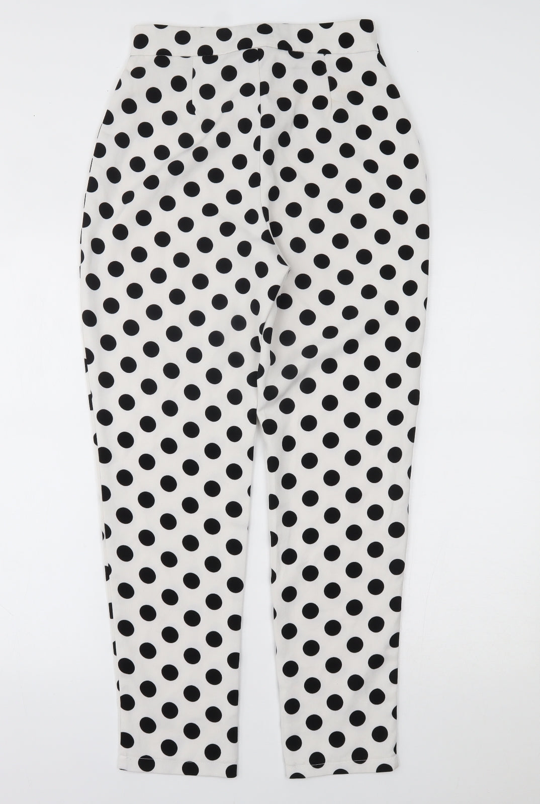 Nasty Gal Womens White Polka Dot  Trousers  Size 8 L27 in