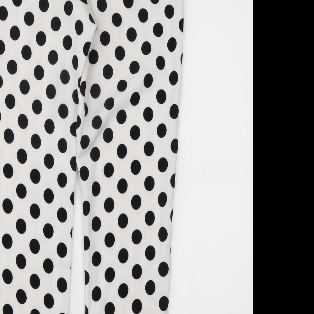 Nasty Gal Womens White Polka Dot  Trousers  Size 8 L27 in