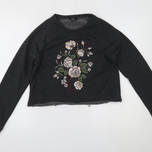 New Look Womens Grey   Pullover Sweatshirt Size 10