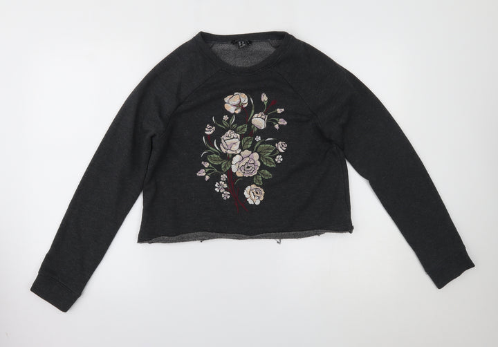New Look Womens Grey   Pullover Sweatshirt Size 10