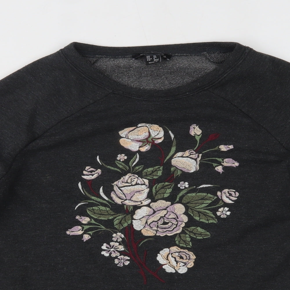 New Look Womens Grey   Pullover Sweatshirt Size 10