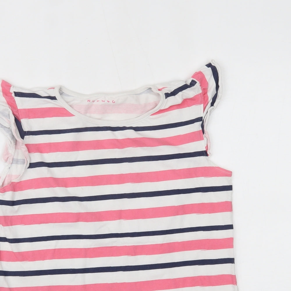 Nutmeg Girls Multicoloured Striped  Basic T-Shirt Size 12-13 Years