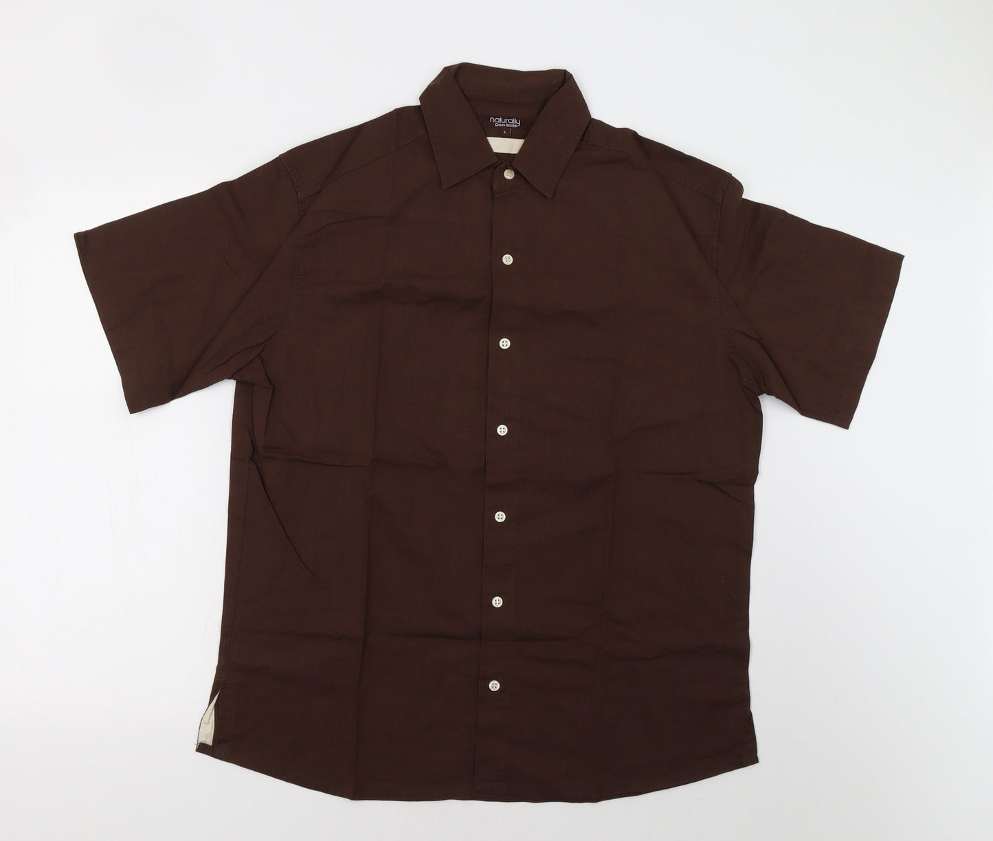 Derek Rose Mens Brown    Button-Up Size L