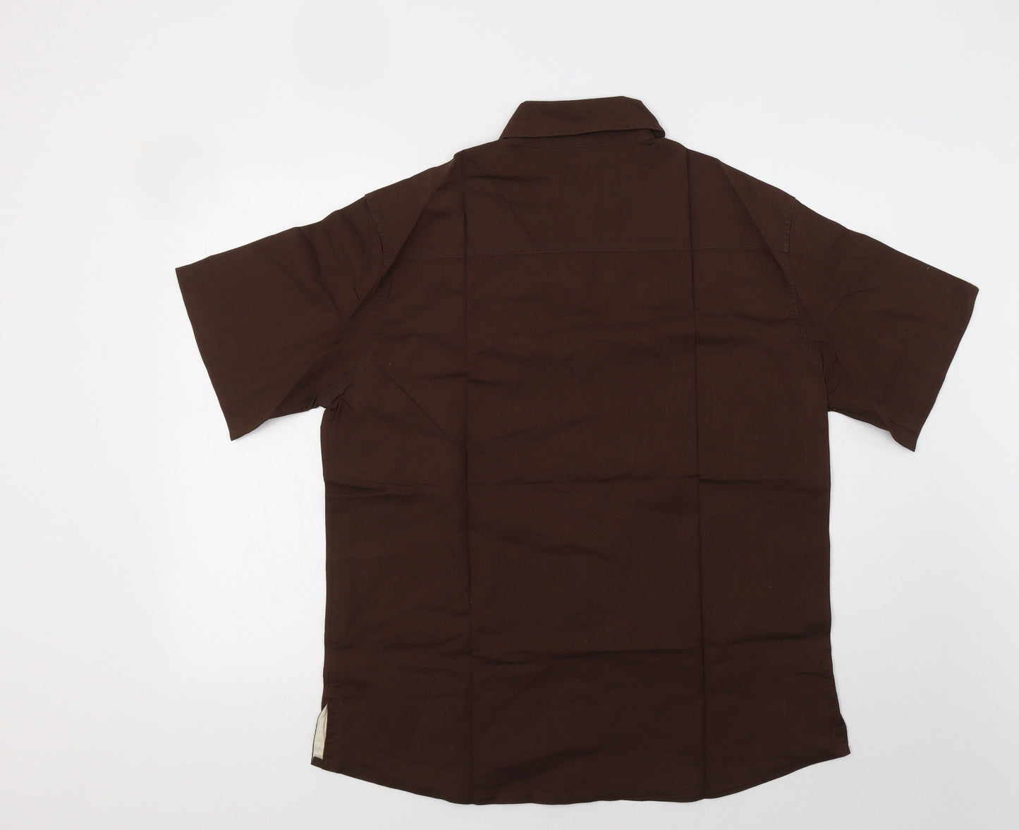 Derek Rose Mens Brown    Button-Up Size L