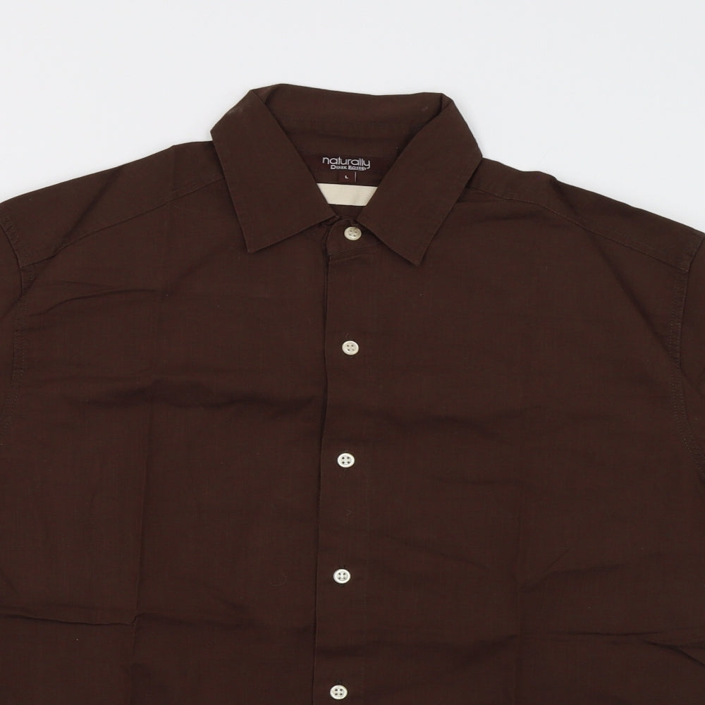 Derek Rose Mens Brown    Button-Up Size L
