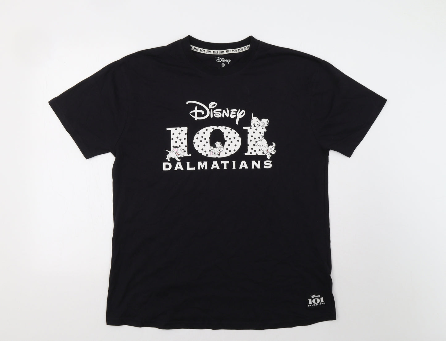 Primark Womens Black   Basic T-Shirt Size M  - 101 Dalmatians